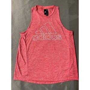 Adidas Coral Pink Tank Top Racerback Athletic Workout Sleeveless Shirt Women's S